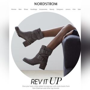 Sam Edelman Troy moto suede buckle mid-calf lugged sole boots SZ 8.5